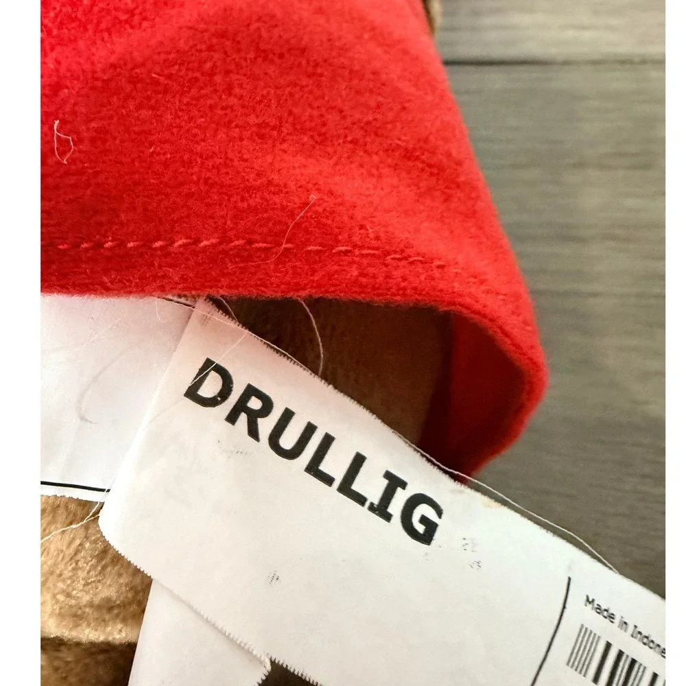 IKEA DRULLIG Plush Lion Stuffed Animal Character Green Gingham Red Vest Toy 14